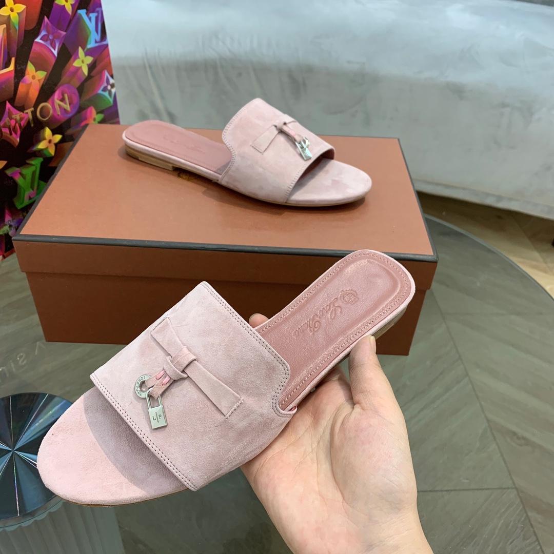 Loro Piana Summer Charms Sandal Rose Shell pour femmes