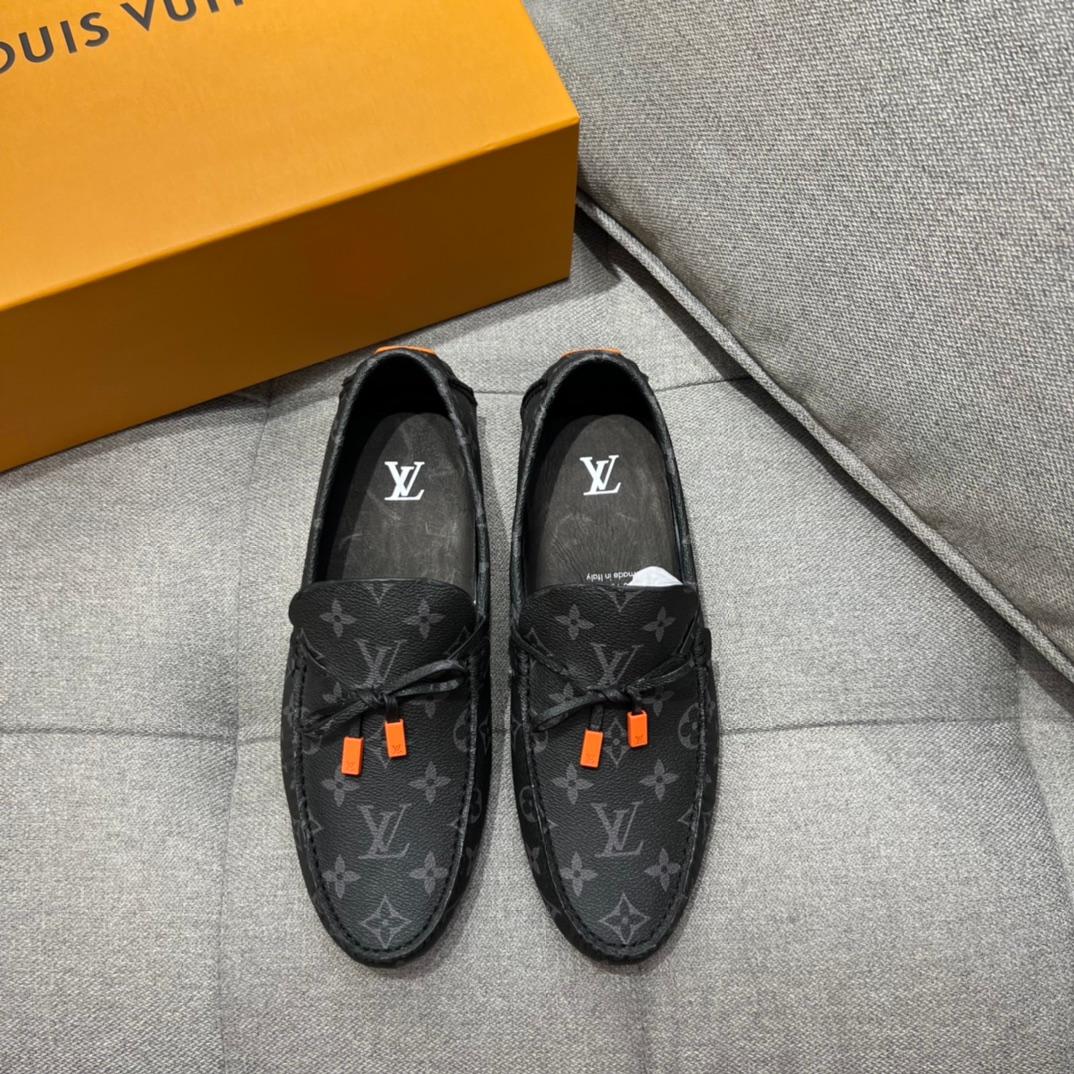 Louis Vuittion LV Driver Mocassin noir pour hommes LV 1AAF38
