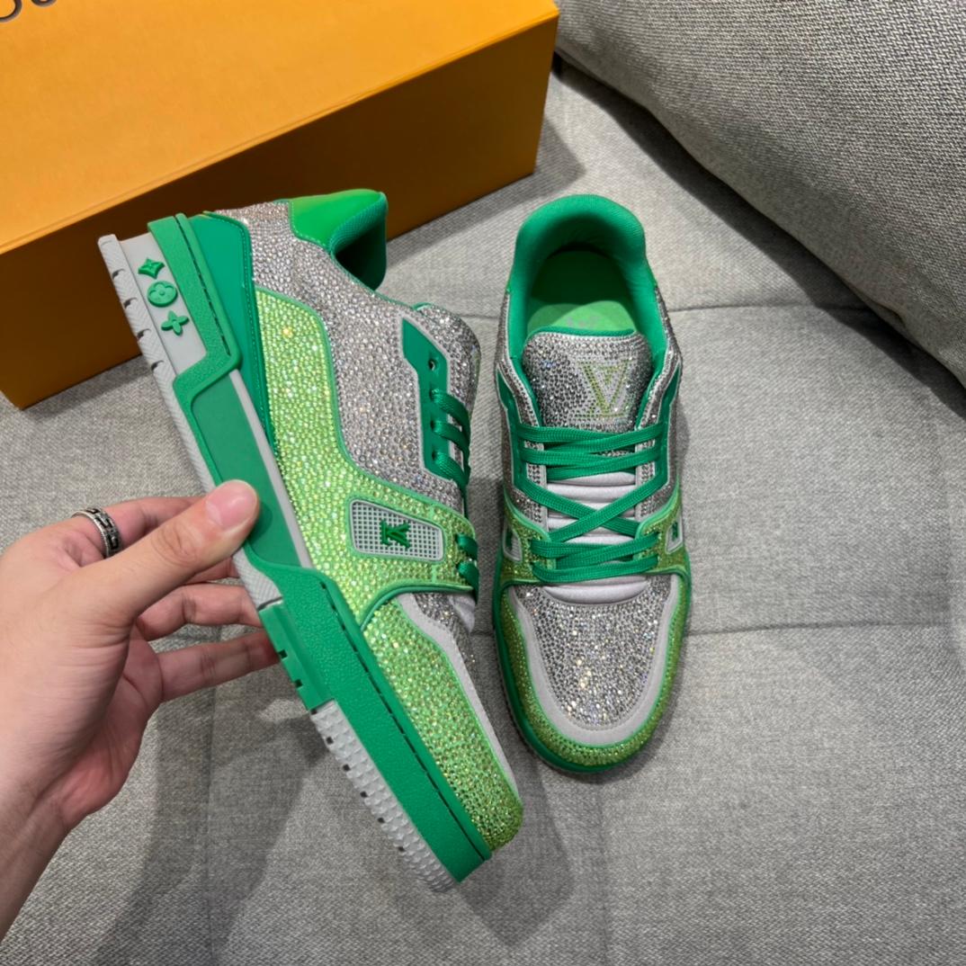 Louis Vuittion LV Trainer Sneaker Green For Men LV