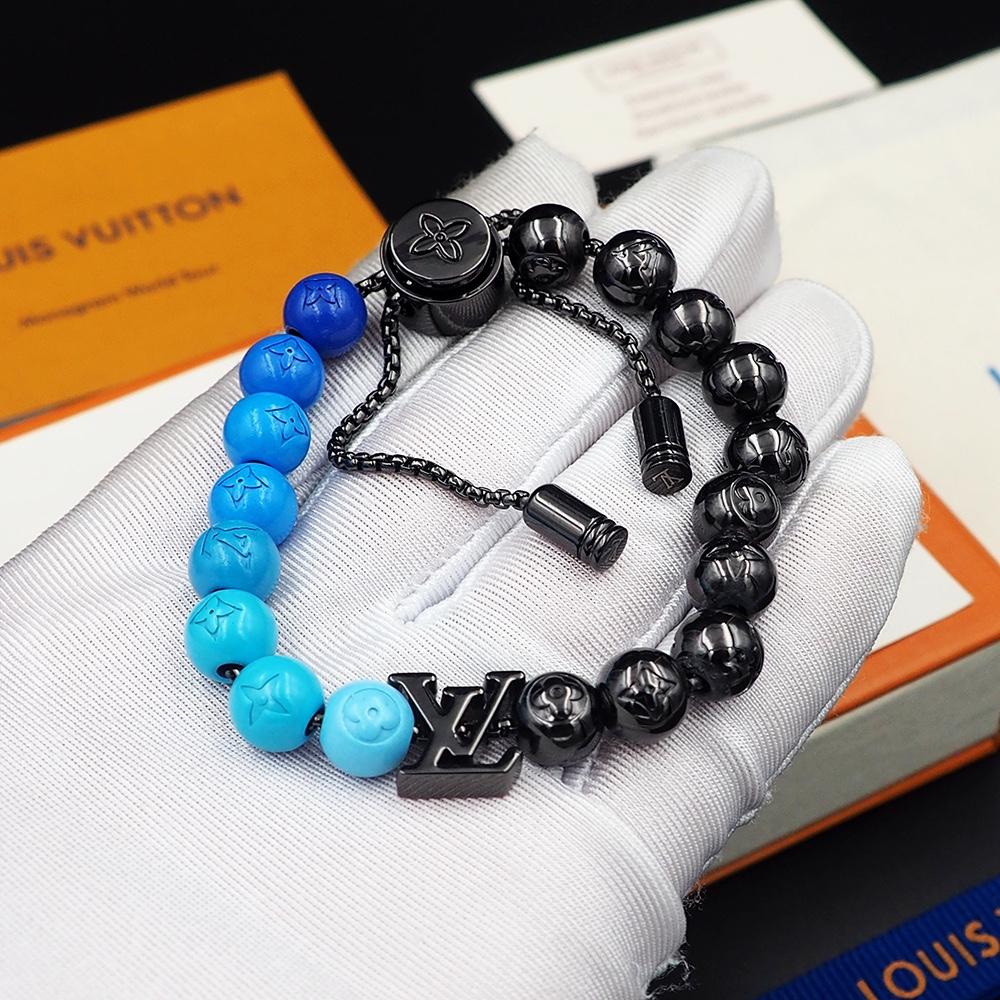 Louis Vuitton Perles Bracelet Bleu/Noir Pour Femmes