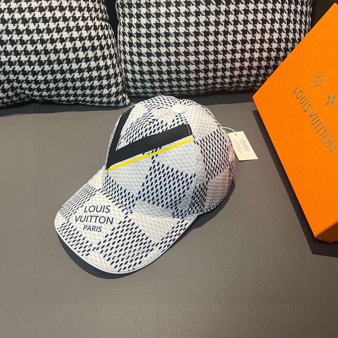 Louis Vuitton Damier Rush Cap White For Men