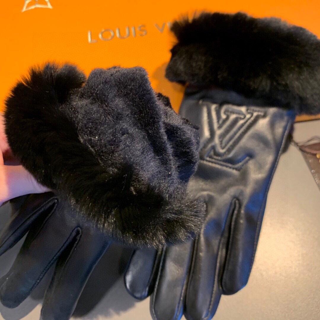Gants Louis Vuitton en noir