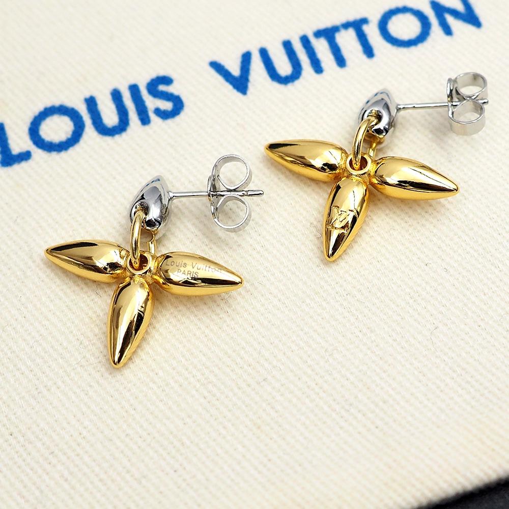 Louis Vuitton Louisette Earrings Gold For Women M00630