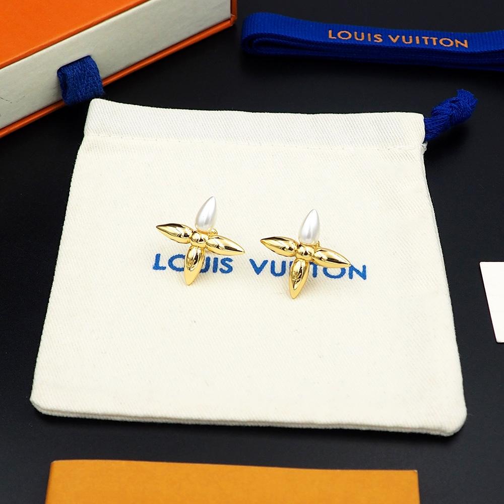 Louis Vuitton Louisette Earrings Gold For Women M00950