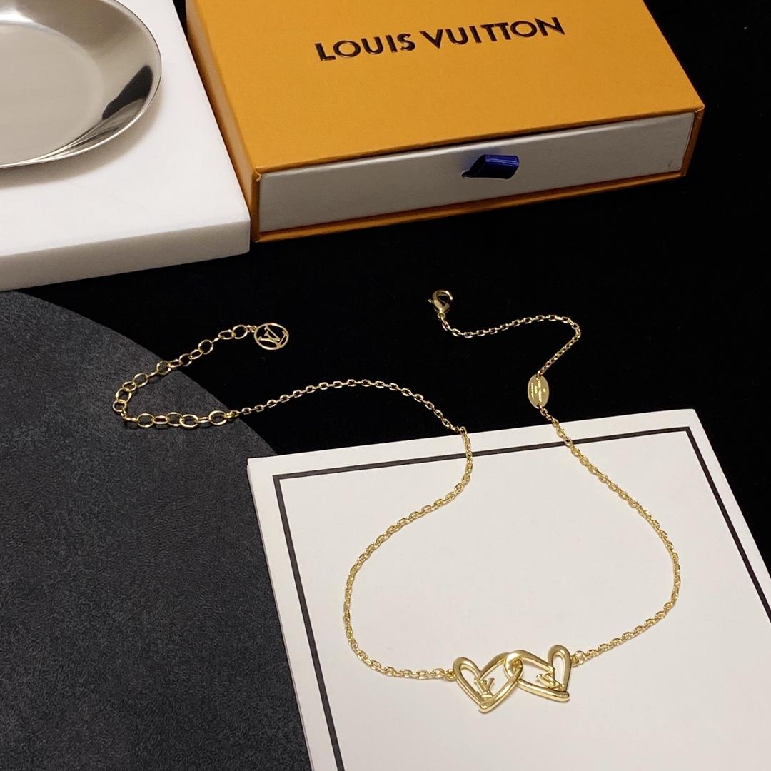 Louis Vuitton LV Letter Necklace Gold For Women