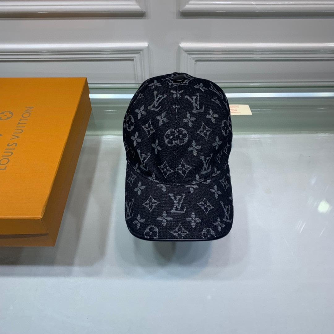 Louis Vuitton Monogram Jacquard Cap Denim Black LV Cap