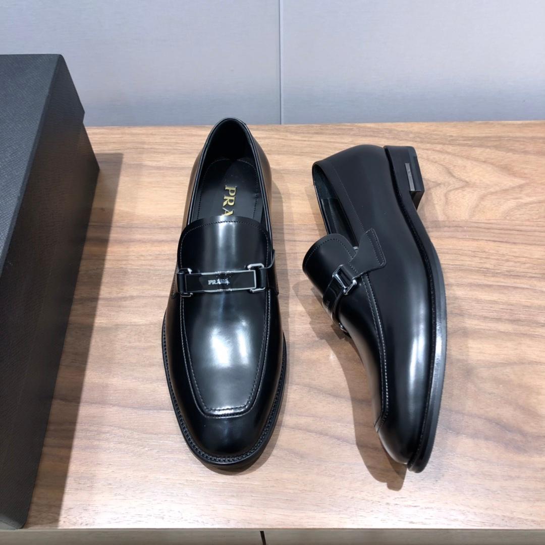 Prada brossé Mocassins Noir pour hommes 1in/25mm PRD