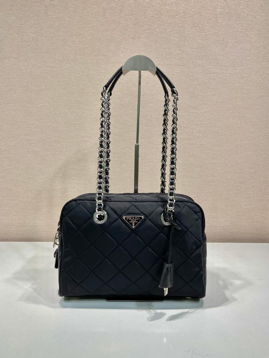 Prada Chain 2way Bag Black For Women 11.8 in / 30 cm