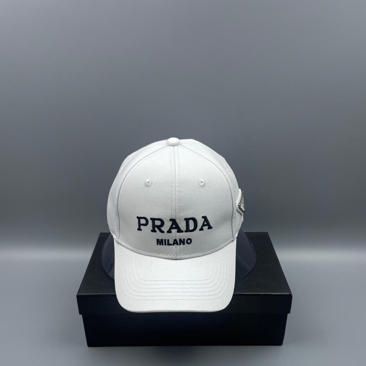 Casquette de baseball Prada Denim Blanc