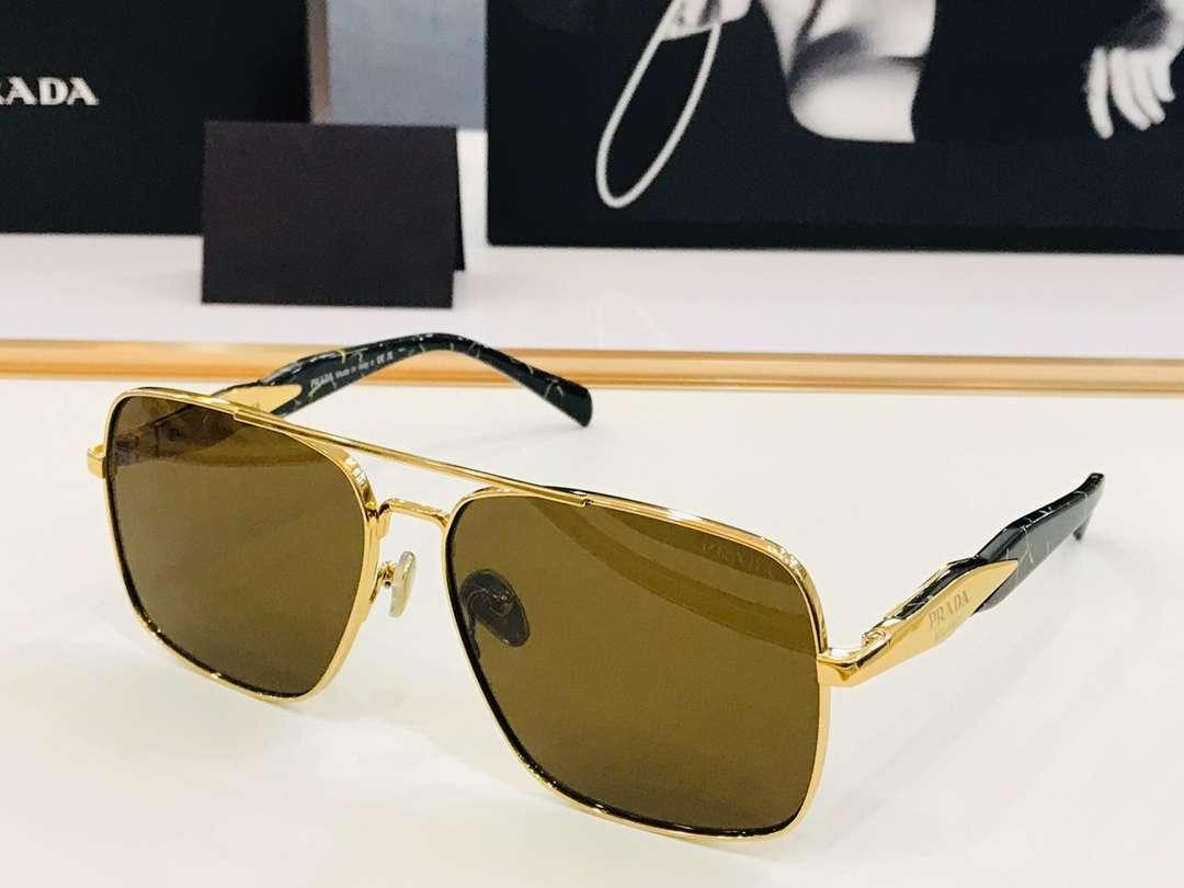 Prada Letter Logo Sunglasses Gold For Women