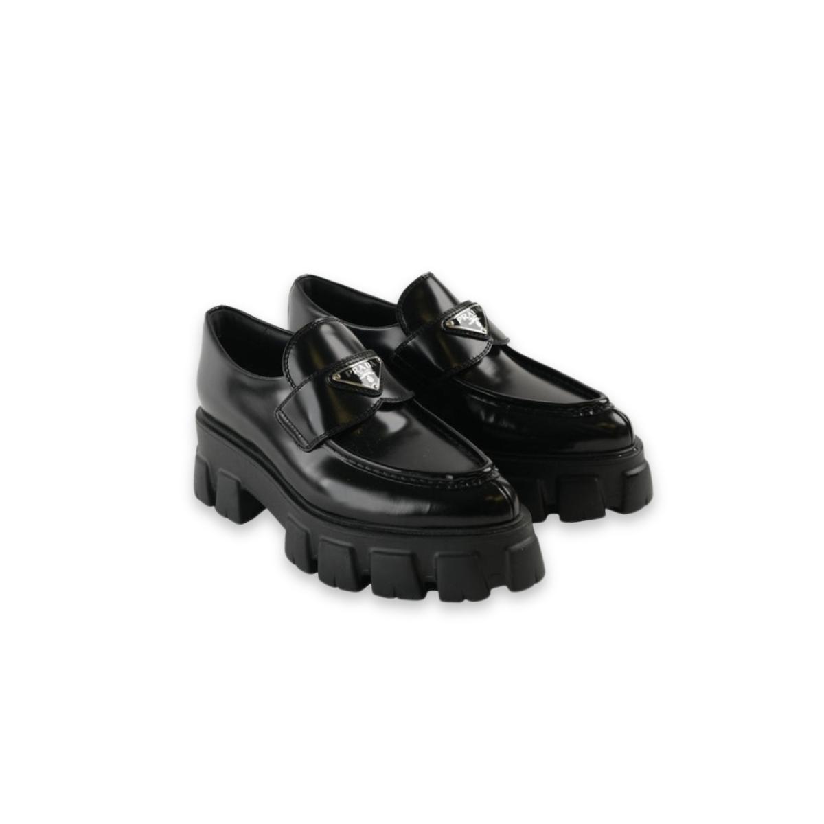 Prada Monolith brossé Mocassins Noir 2,4 po/60 mm
