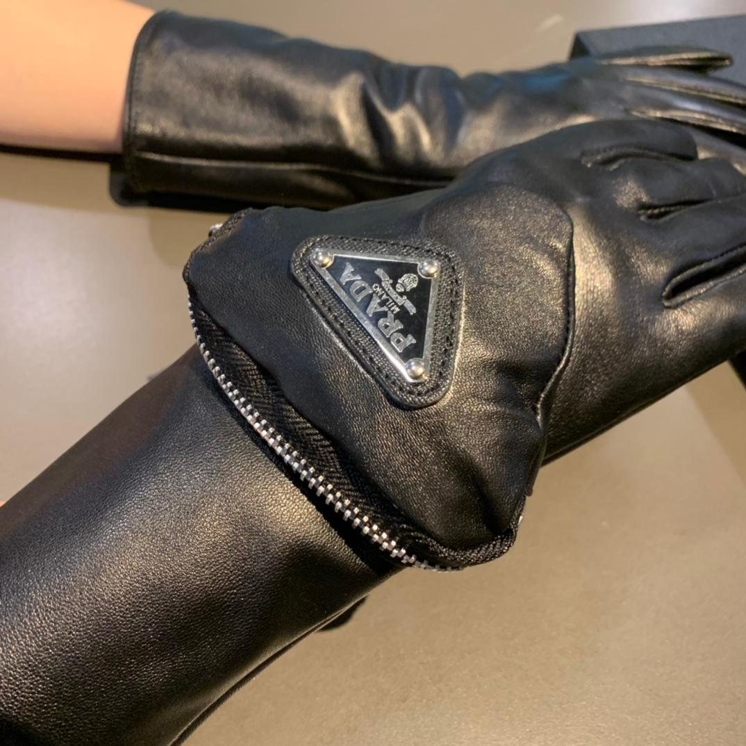 Prada Nappa Gants en noir