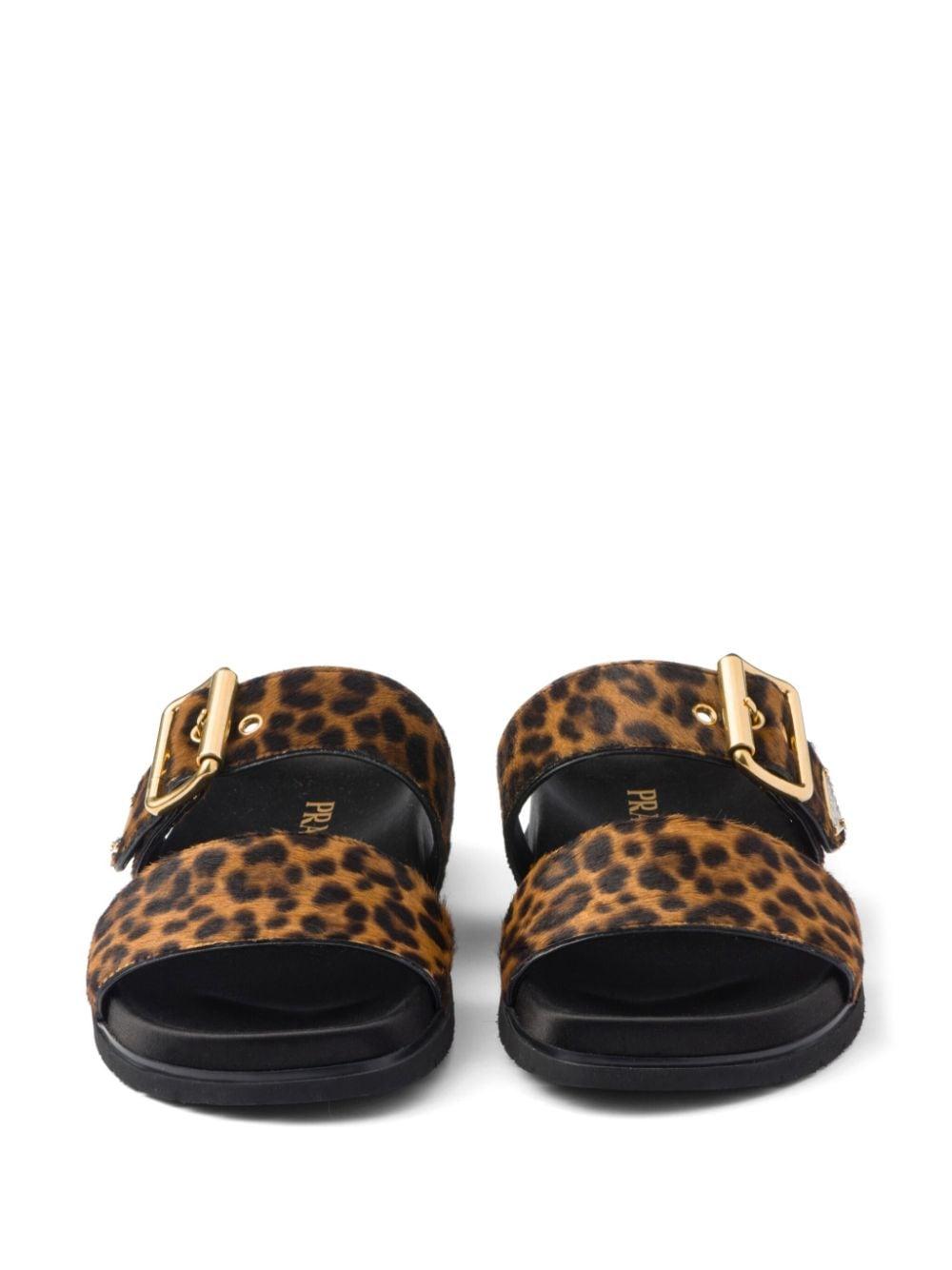 Diapositives imprimées Prada marron pour les femmes 1XX715 XRY F0151 F D010