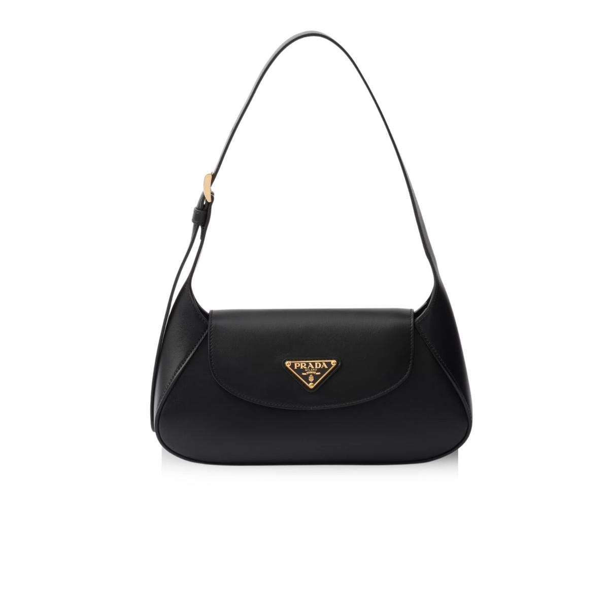 Sac à épaule Prada noir pour femmes 9,8in/25cm -
