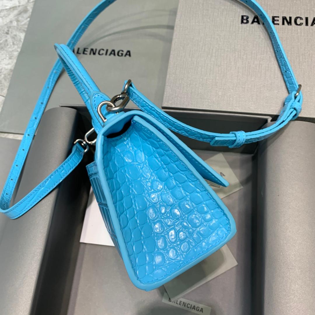 Balenciaga Hourglass petit sac à main en bleu, pour les femmes, sacs pour femmes 9in/23cm