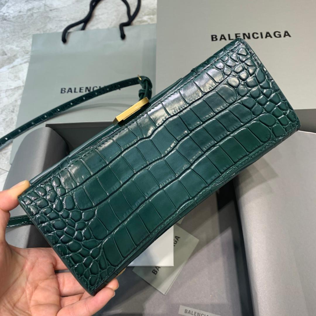Balenciaga Hourglass petit sac à main en vert foncé, pour les femmes, sacs pour femmes 9in/23cm