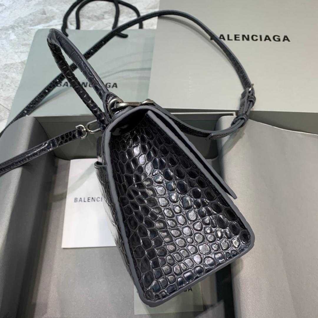 Balenciaga Hourglass Small Handbag In Dark Grey, For Women, Women's Bags 9in/23cm 5935461LR6Y1309