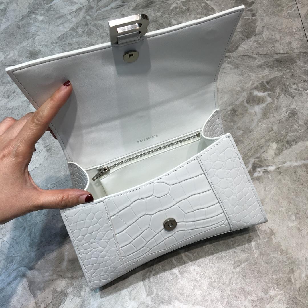 Balenciaga Hourglass Small Handbag In White, For Women, Women's Bags 9in/23cm 5935461LR6Y9016
