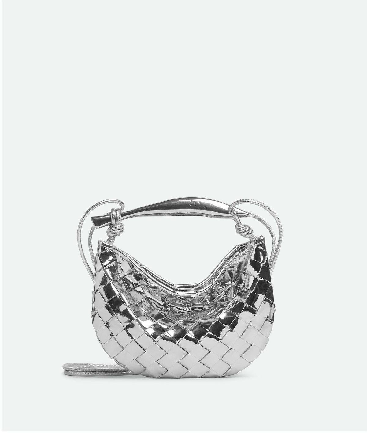 Bottega Veneta Mini Sardine Sac Argent 744267V3QM28140- 7,9 pouces/ 20 cm