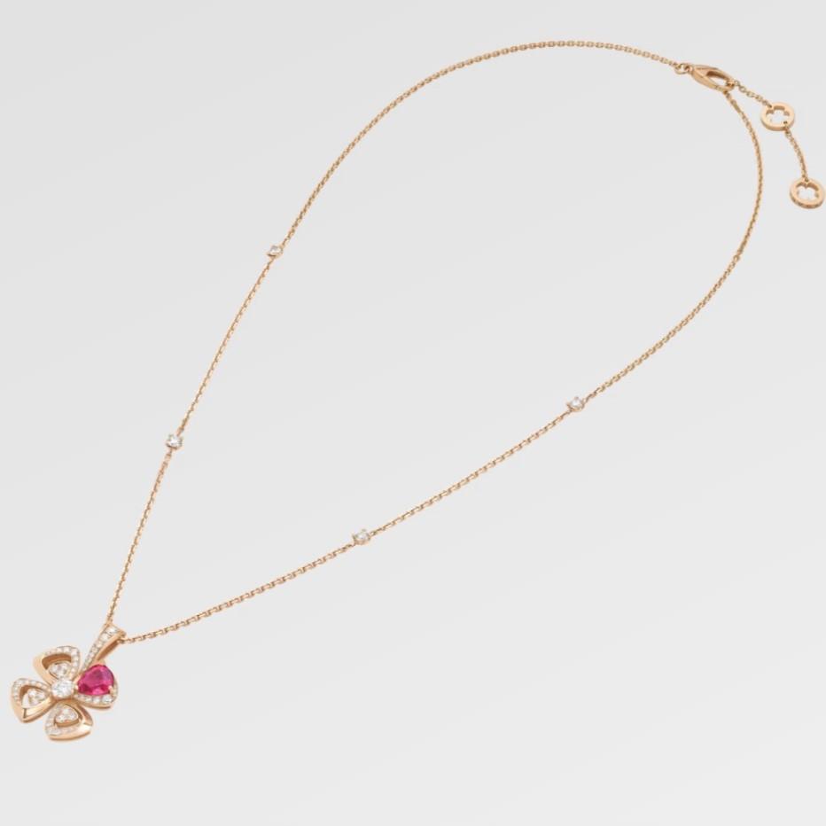 Bvlgari Fiorever Collier Rose Or pour femmes 359928