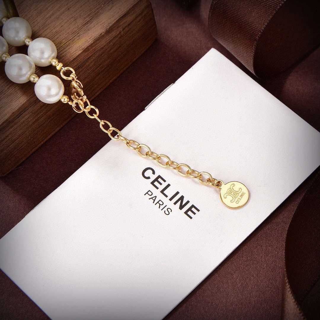Celine Arc De Triomphe Reclous Collier Blanc Pour Femmes
