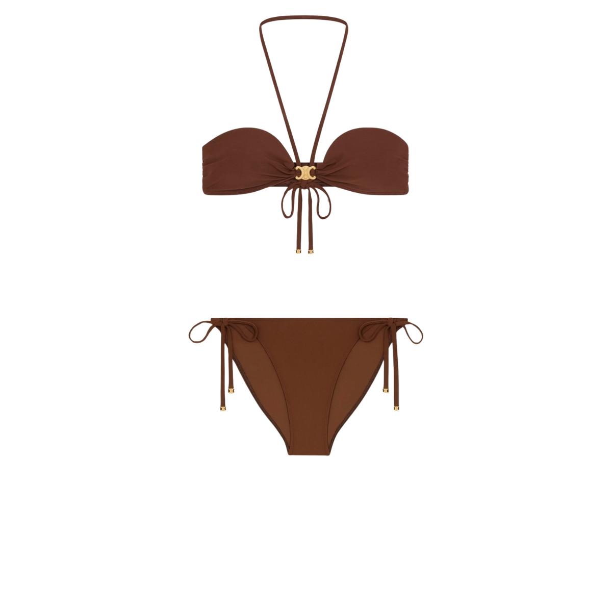 Celine Triomphe Balconette Bikini Brown For Women RZ00C152C.19AF