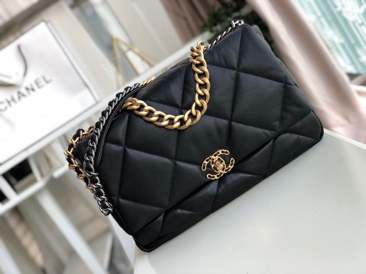 Chanel 19 Maxi Sac à main noir pour femmes, sacs pour femmes, épaules et sacs croisés 14in/36cm AS1162 B04852 94305