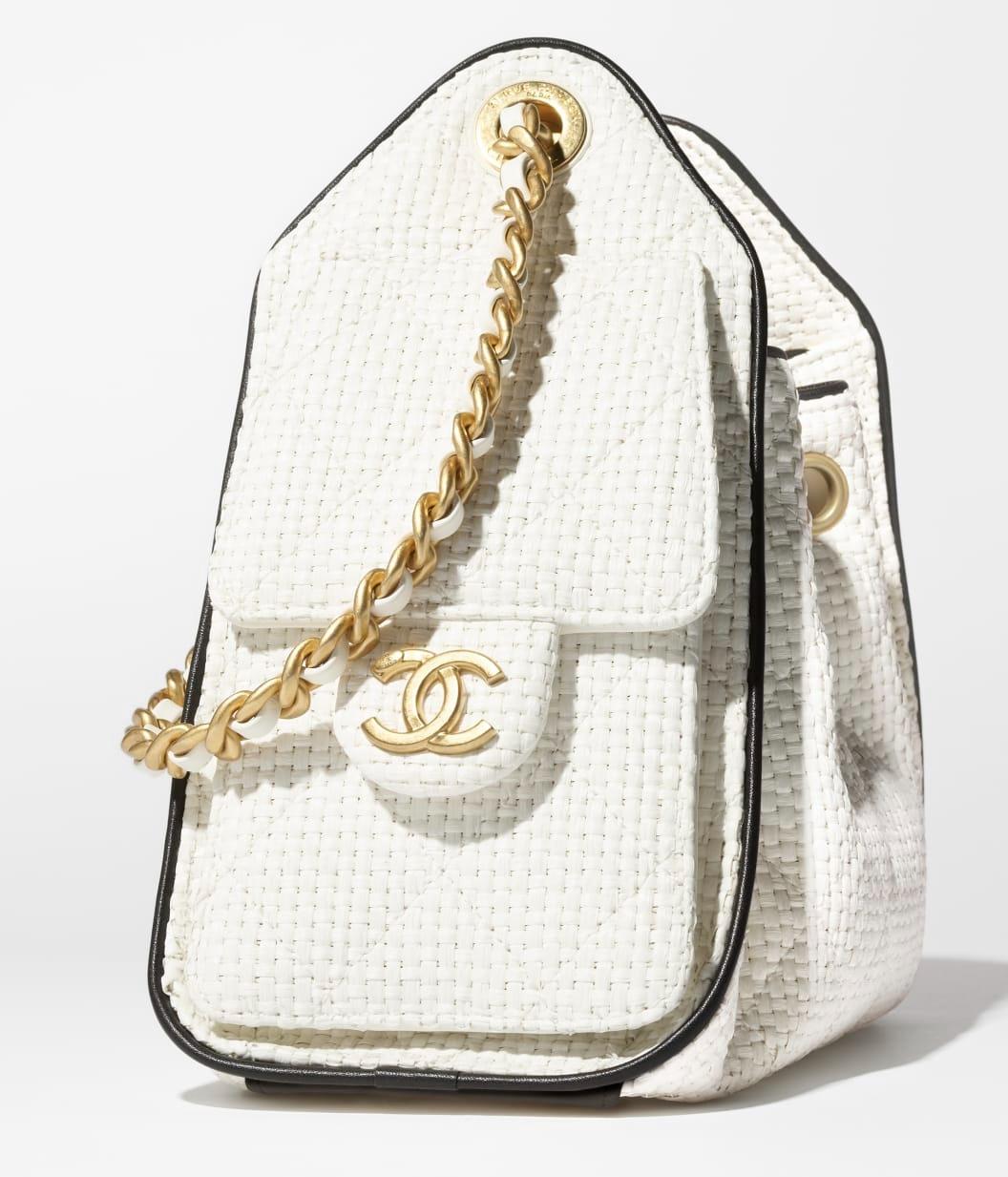 Chanel 25 Mini sac à main 8,7 po/ 22 cm de matériel en or blanc pour femmes AS5631-B23519-U7616