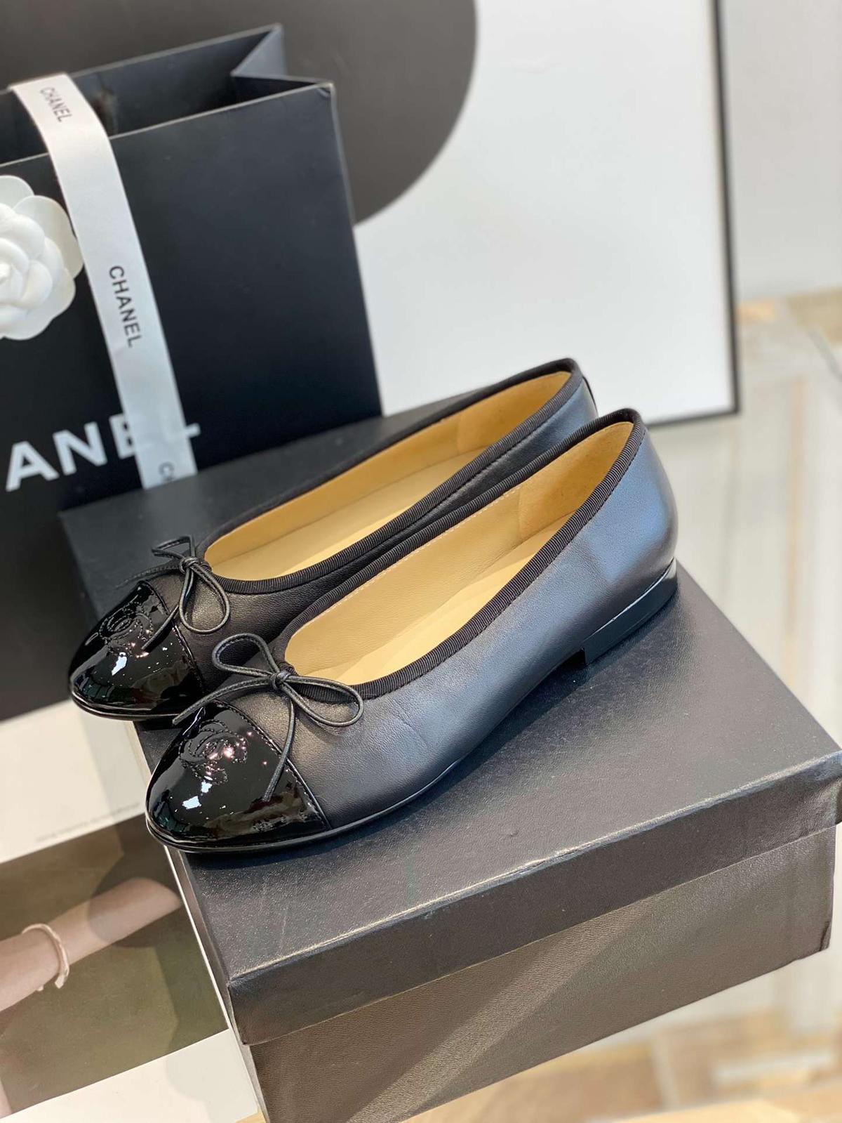 Chanel Ballet Flats Noir Pour Femmes G02819 Y01552 94305