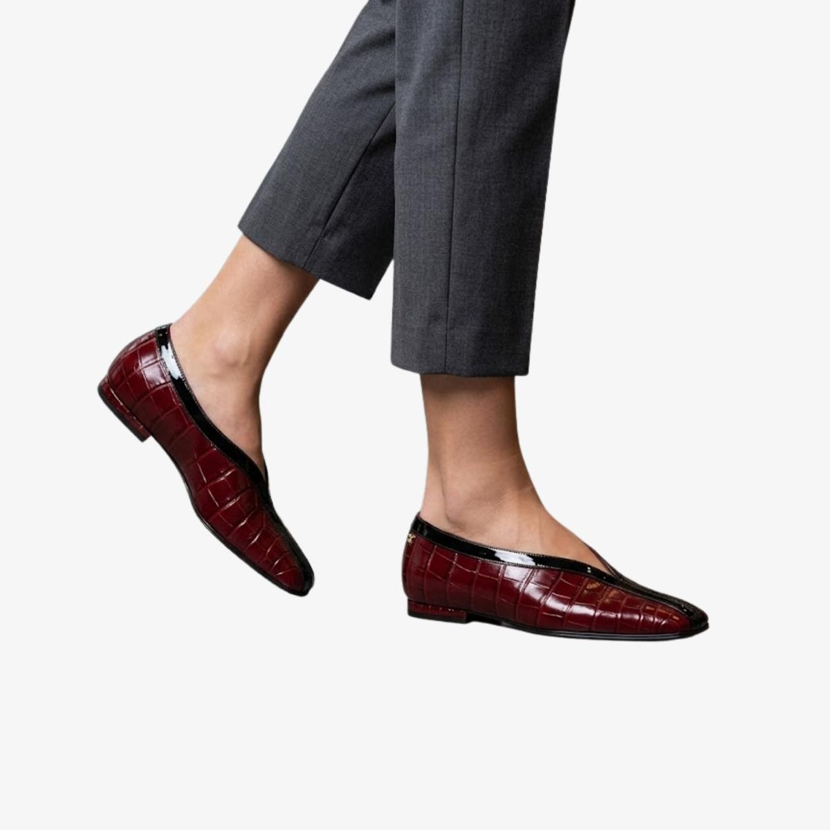 Chanel Ballet Flats Bourgogne/Noir Pour Femmes G47182-B24263-U9719