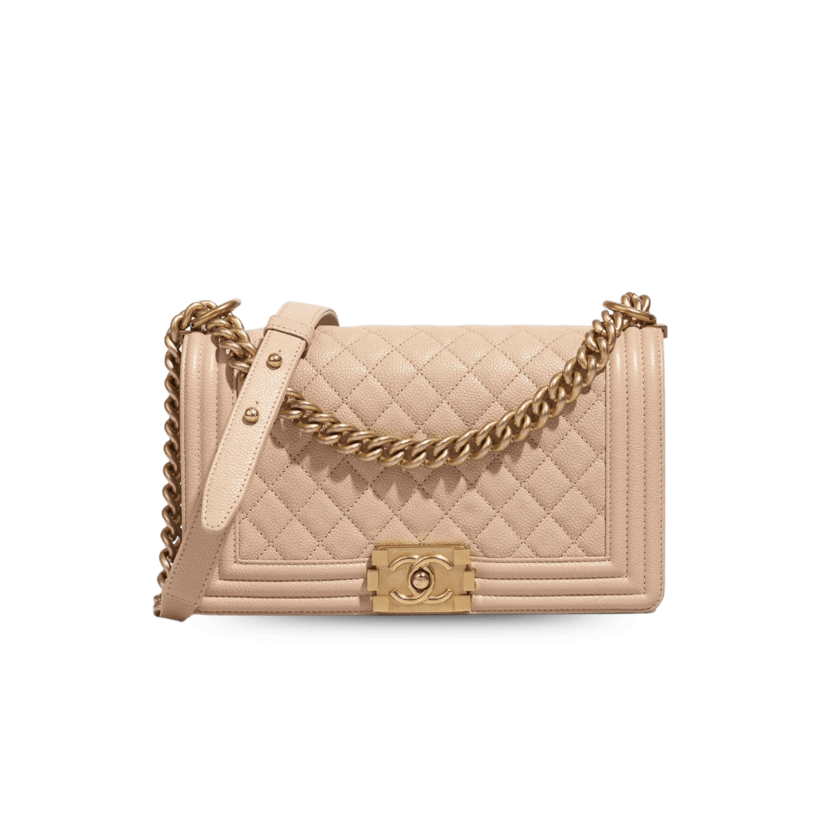 Chanel Boy Middle Crossbody Bag 9.8in/ 25cm Jaune/ Brown Gold Hardware pour les femmes