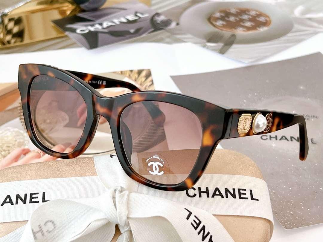 Chanel Cat Eye Frame Sunglasses Brown For Women