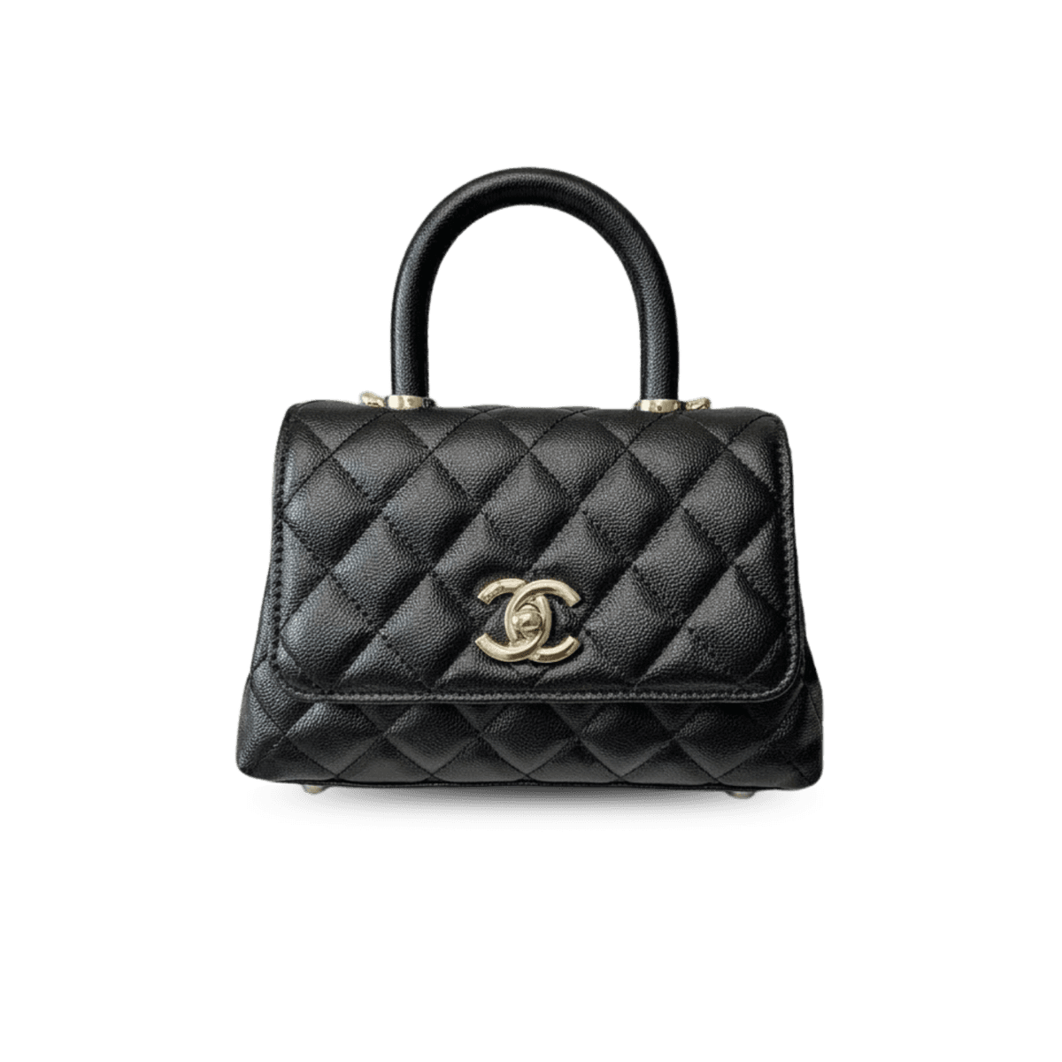 Chanel Classic Flap Bag Mini Crossbody 7.5in/ 19cm Black Gold Hardware pour les femmes