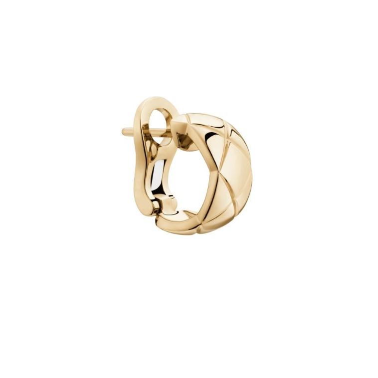 Chanel Coco Crush Earrings Beige Gold For Women J11754