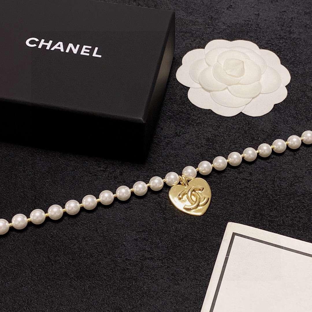 Chanel Double C Pearl Love Necklace White For Women