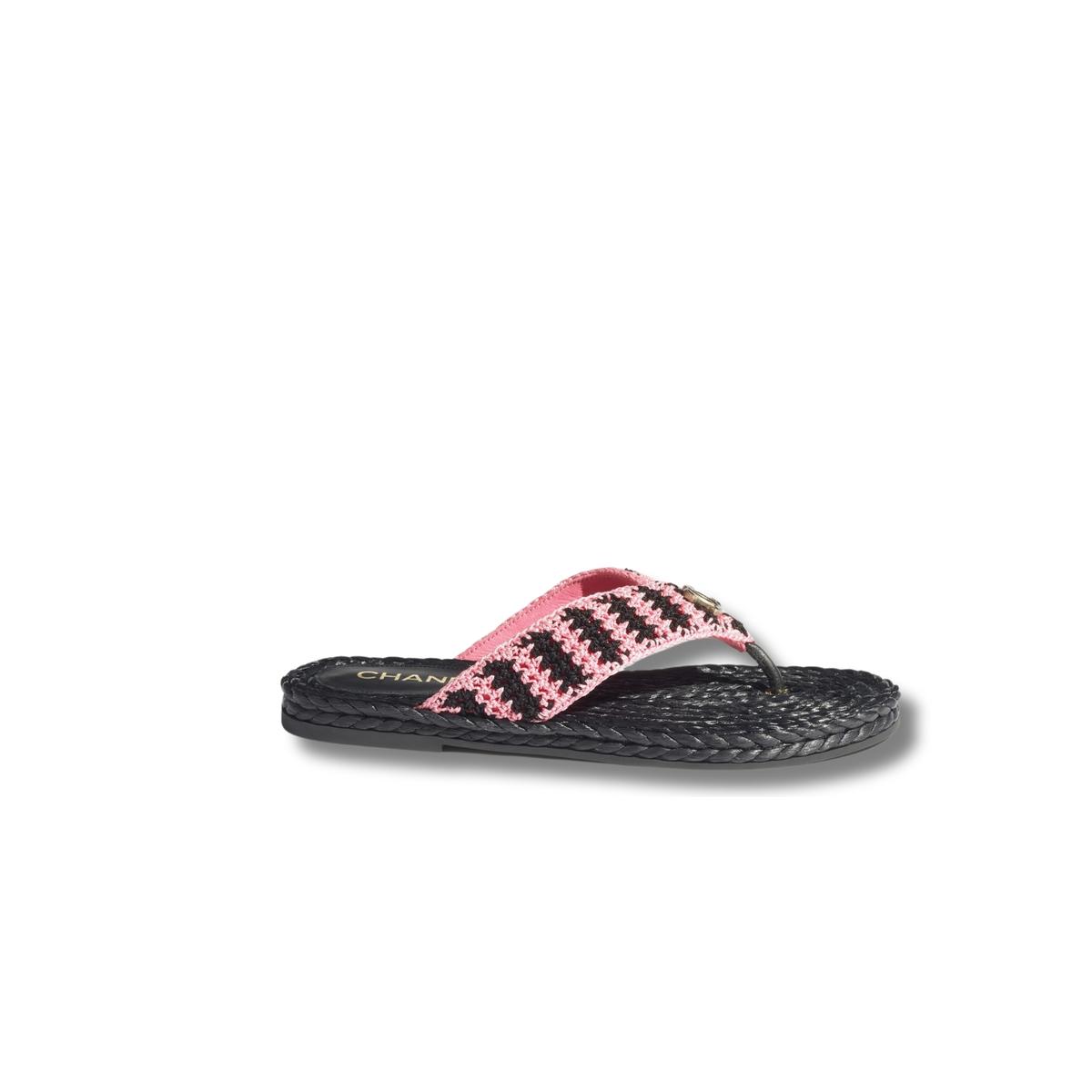Chanel Flip-Flops Black And Pink For Women G45595 B16074 NW162