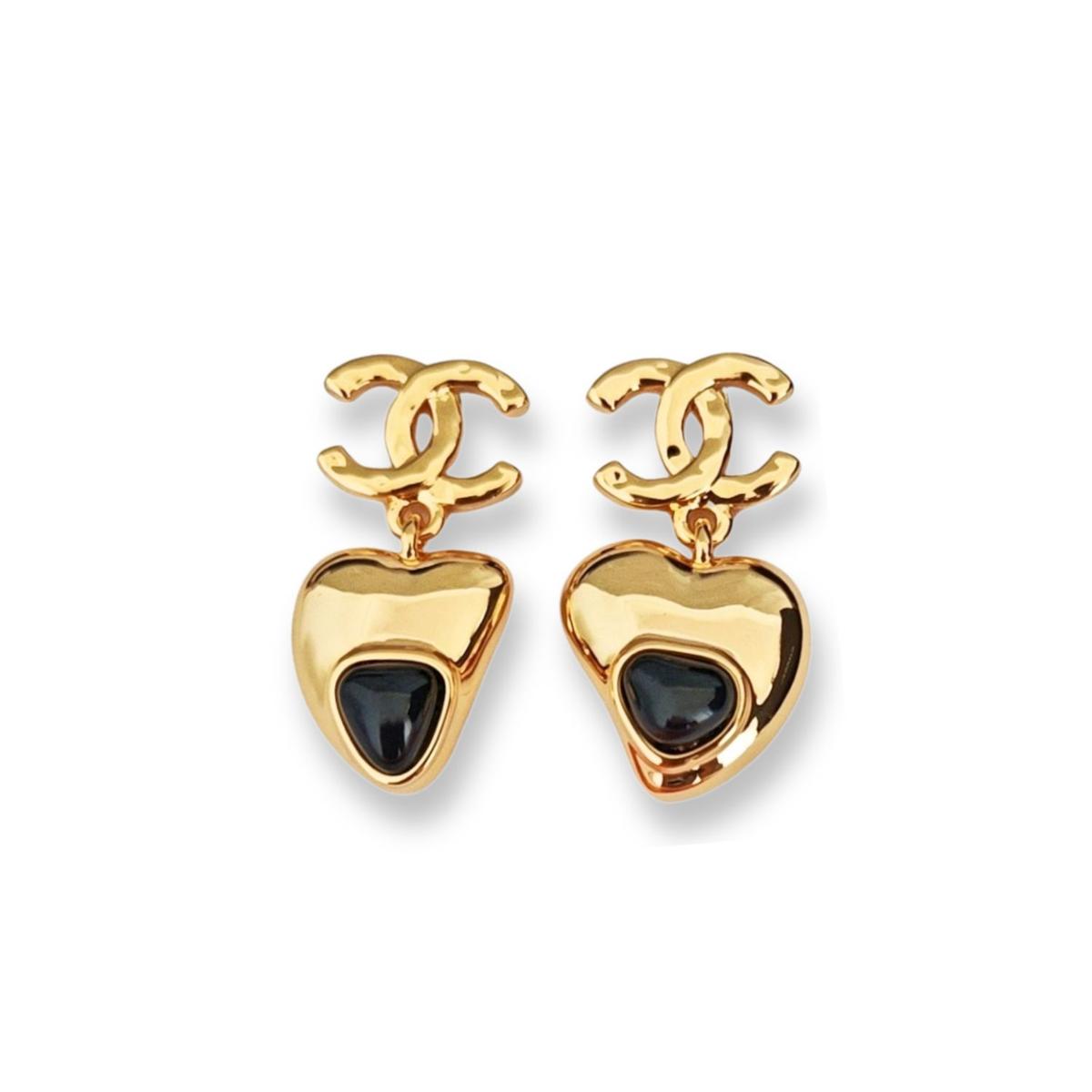 Boucles d'oreilles Chanel Heart Drop pour femmes