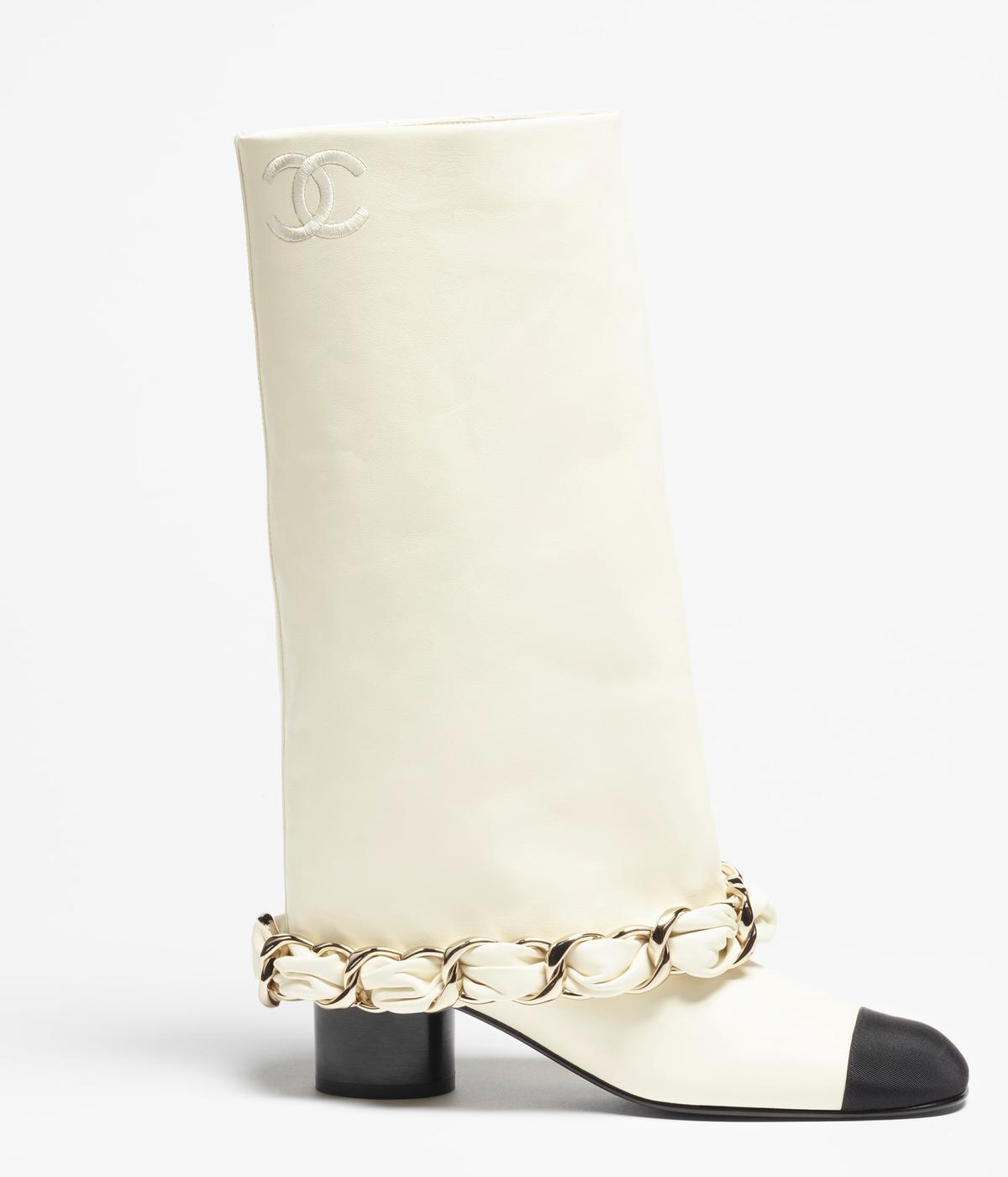 Chanel Bottes hautes blanc 50mm pour les femmes