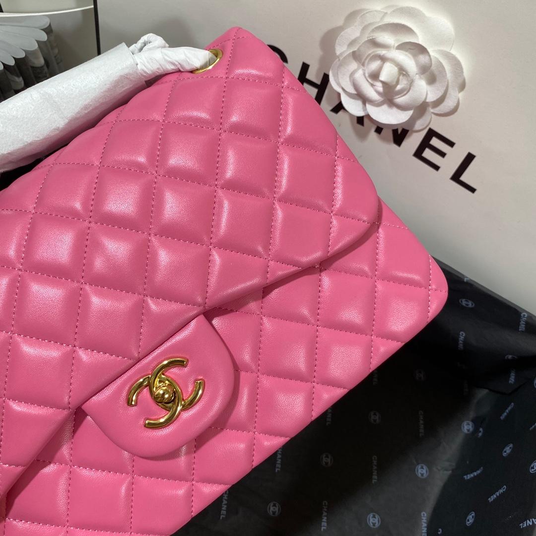 Chanel Classic Flap Bag Large Crossbody 11.8in/ 30cm Pink Gold Hardware pour les femmes