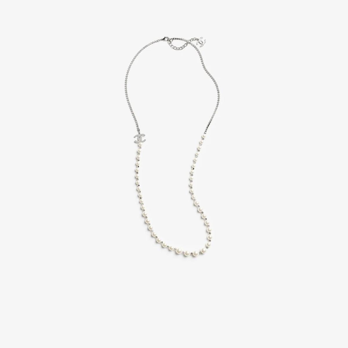 Chanel Long Necklace Silver For Women