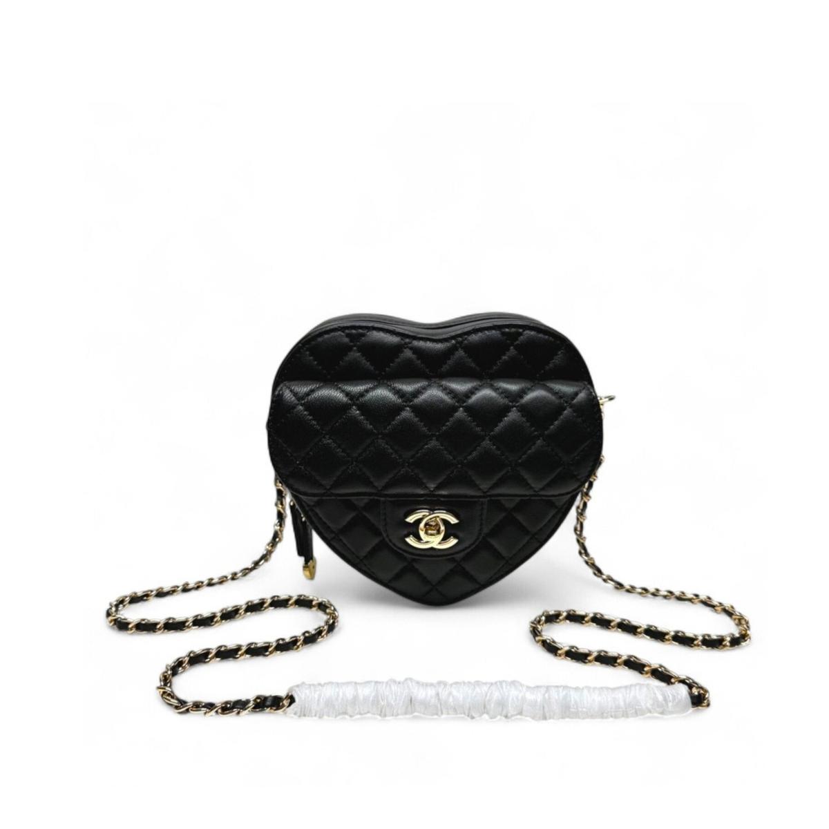 Chanel Mini Sac Coeur Noir Pour Femmes 7in/18cm AS3191 B07958 94305