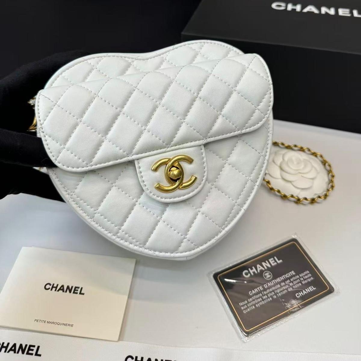 Chanel Mini Sac Coeur Blanc Pour Femmes 7in/18cm AS3191 B07958 10601