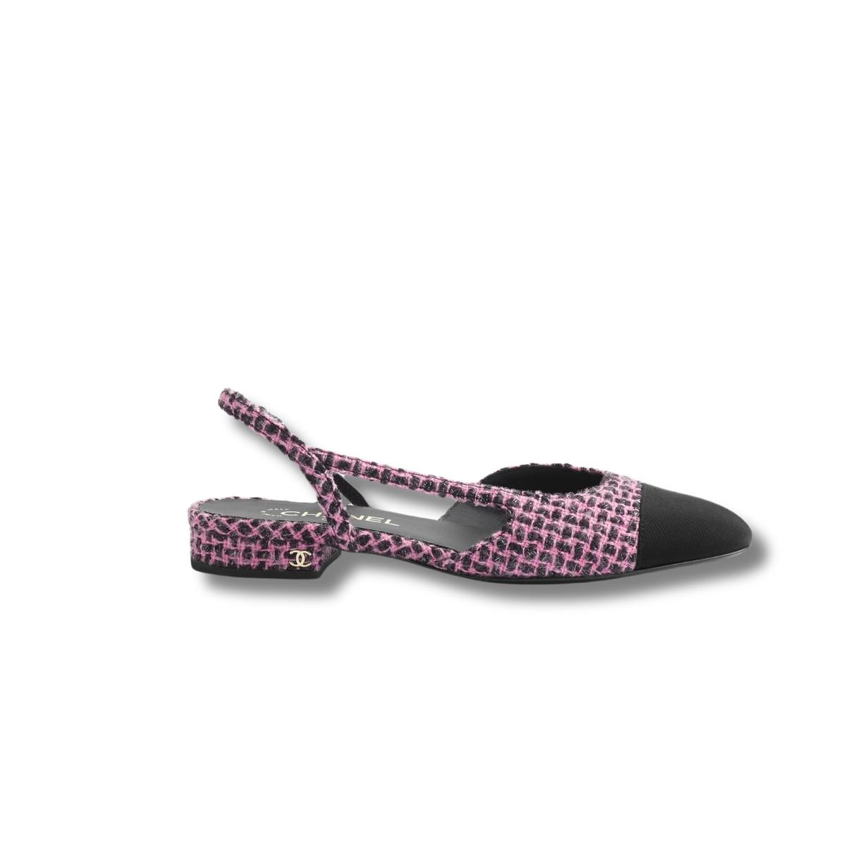 Chanel Slingbacks Rose et Noir pour les femmes G31319 B17902 NZO72