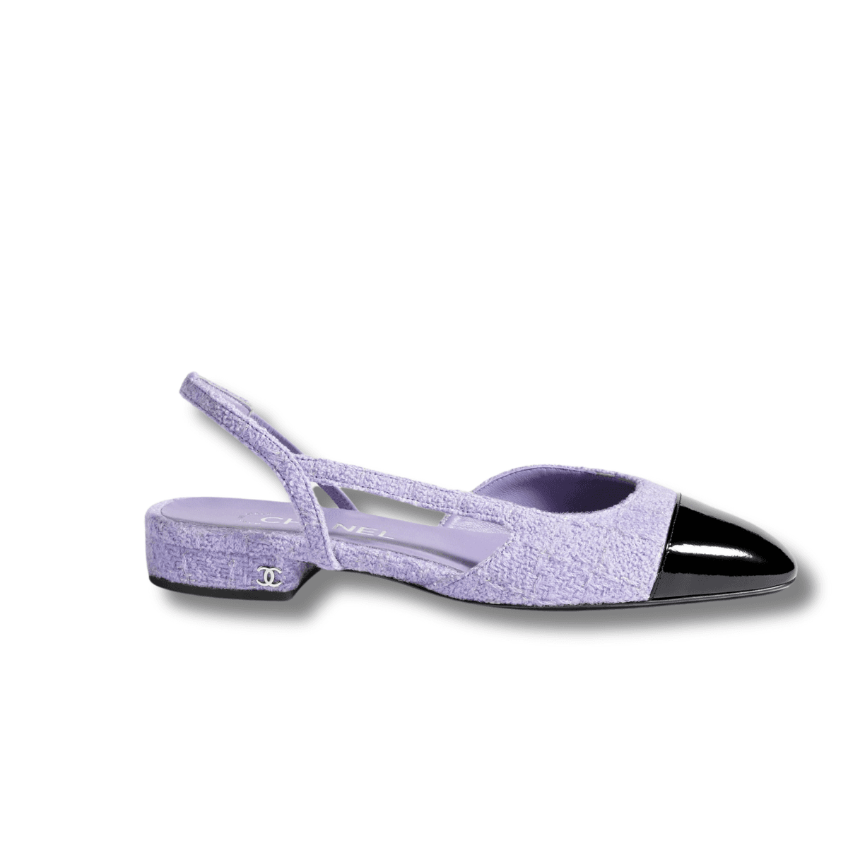 Chanel Slingbacks Sandales Lilac et noir pour les femmes G31319 B17157 NZ562