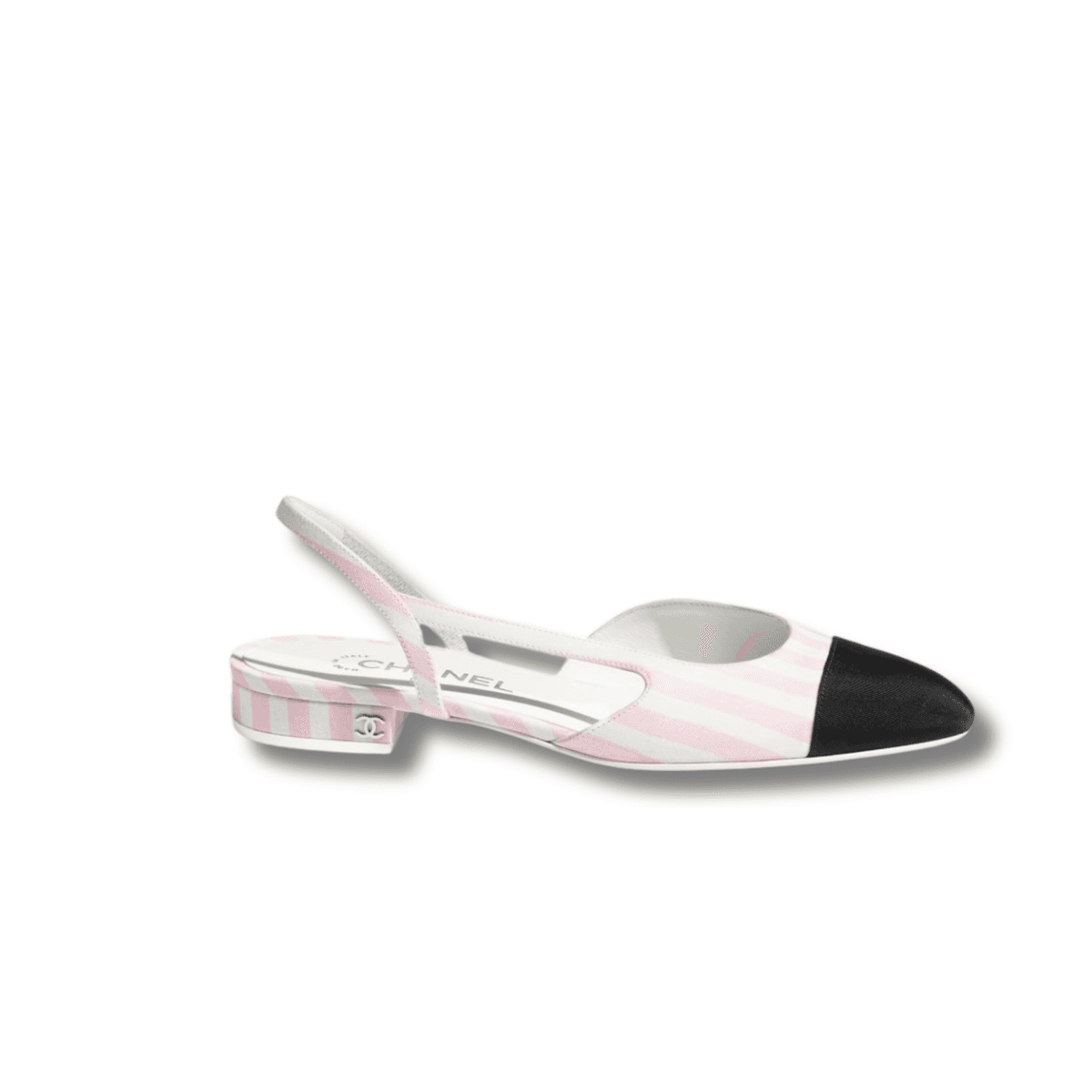 Chanel Slingbacks Sandales Blanc, Rose et Noir Pour les femmes G31319 B16024 NW004