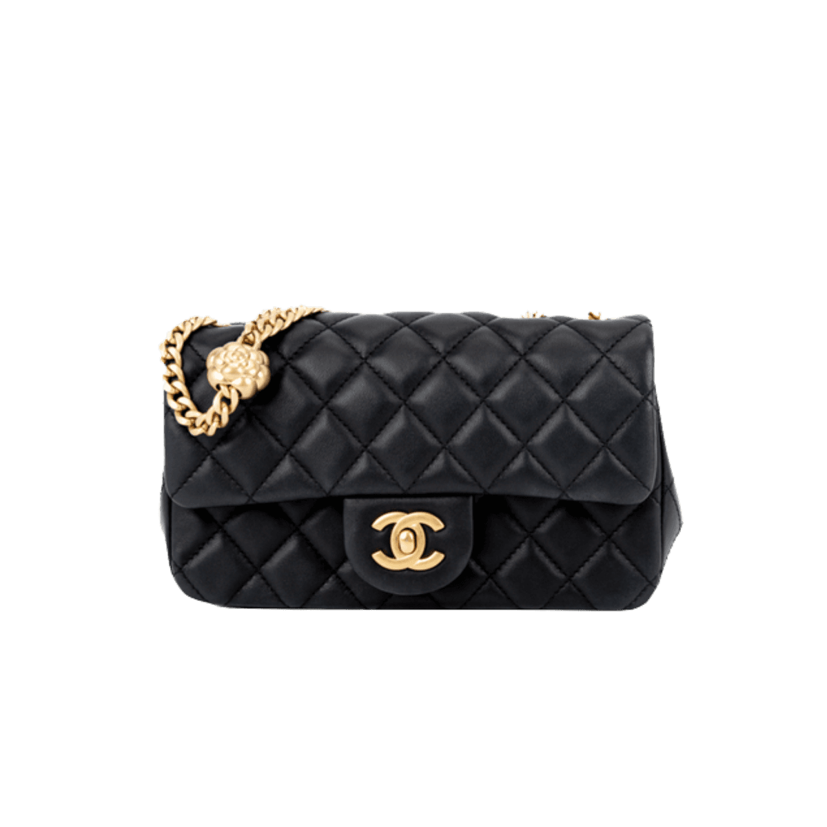 Chanel Flap Bag Petit corps croisé 8.7in/ 22cm Black Gold Hardware pour les femmes
