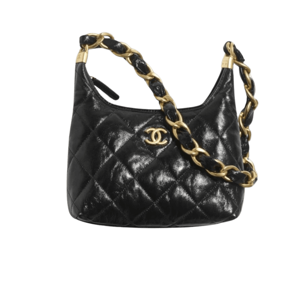 Chanel Hobo petit sac 8.8in/ 22.5cm Black Gold Hardware pour femmes AS4922 B16897 94305