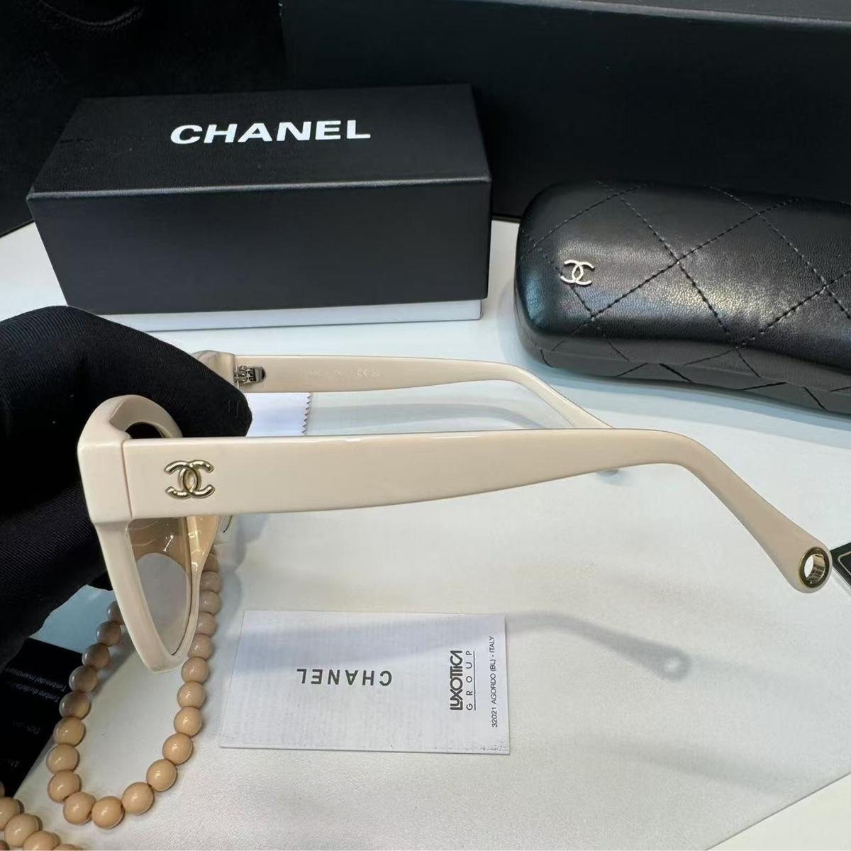 Chanel Square Sunglasses Beige And Gold For Women A71510 X08101 S9713