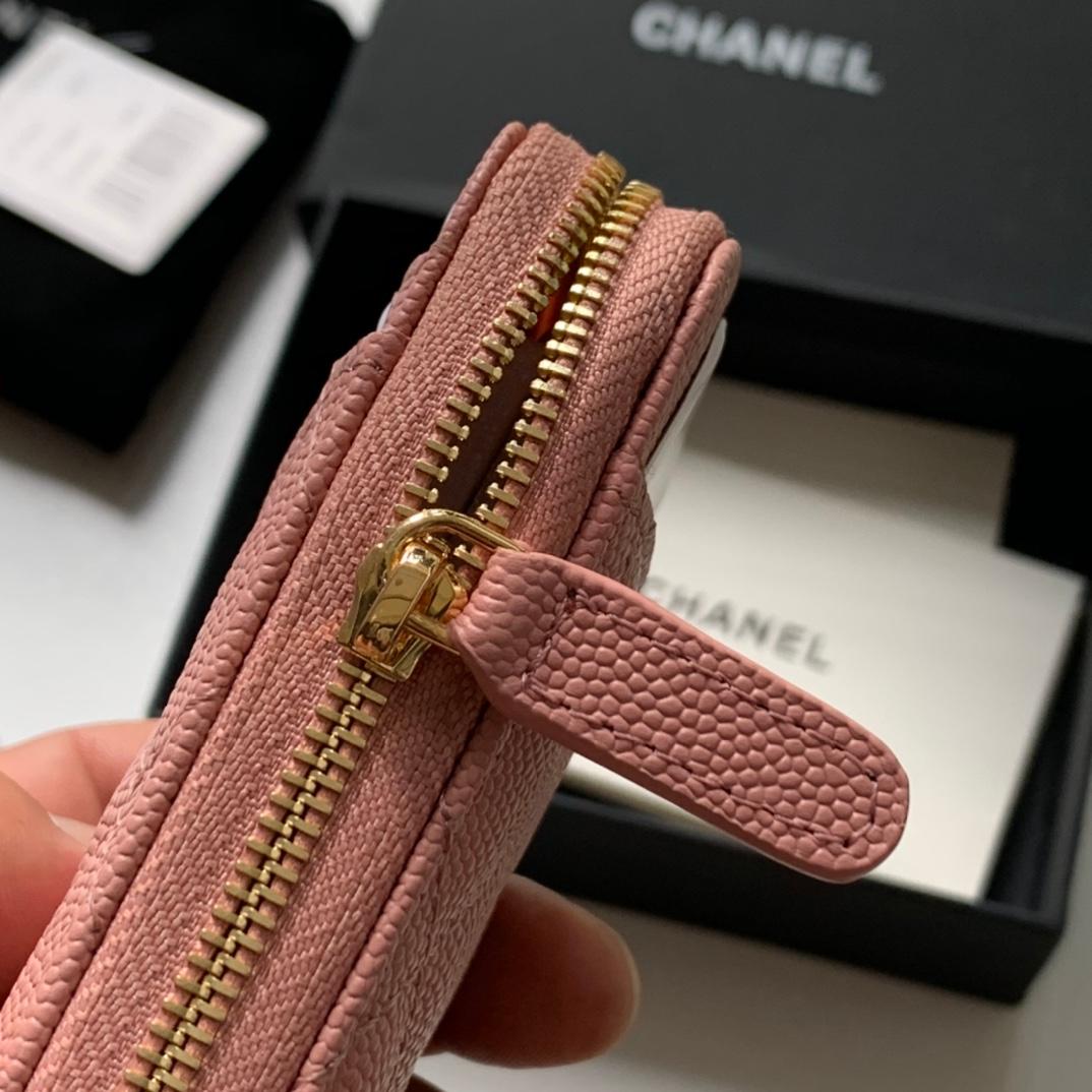Chanel Zipped Coin Purse sac rose pour les femmes 10,9cm/4.3in AP1650 Y33352 NI687