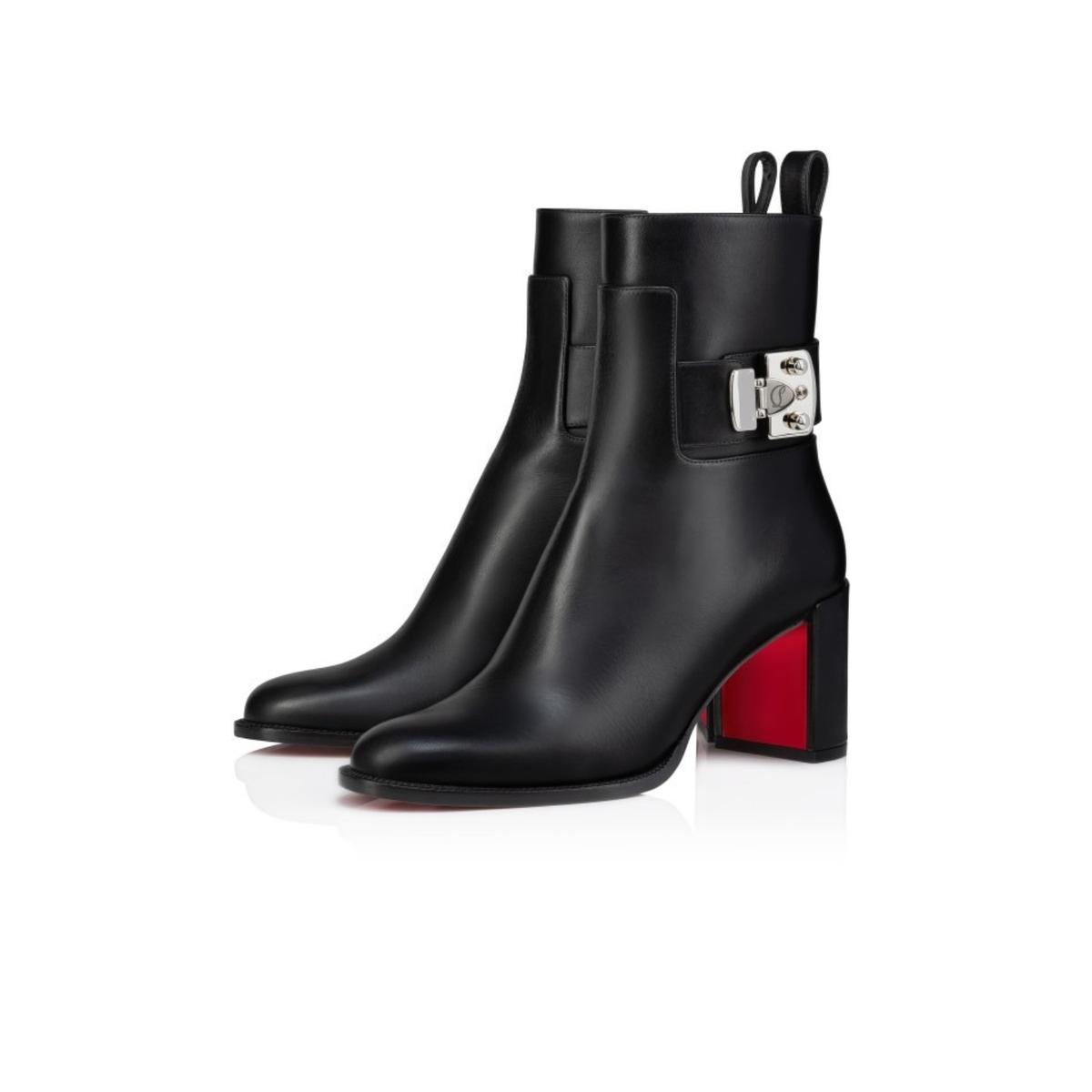 Christian Louboutin Booty Lock Bottes basses noir pour les femmes 70mm 1250114BK01
